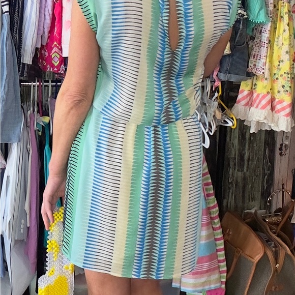 Striped Green and Blue Dress Lilla P XS - Picture 6 of 8